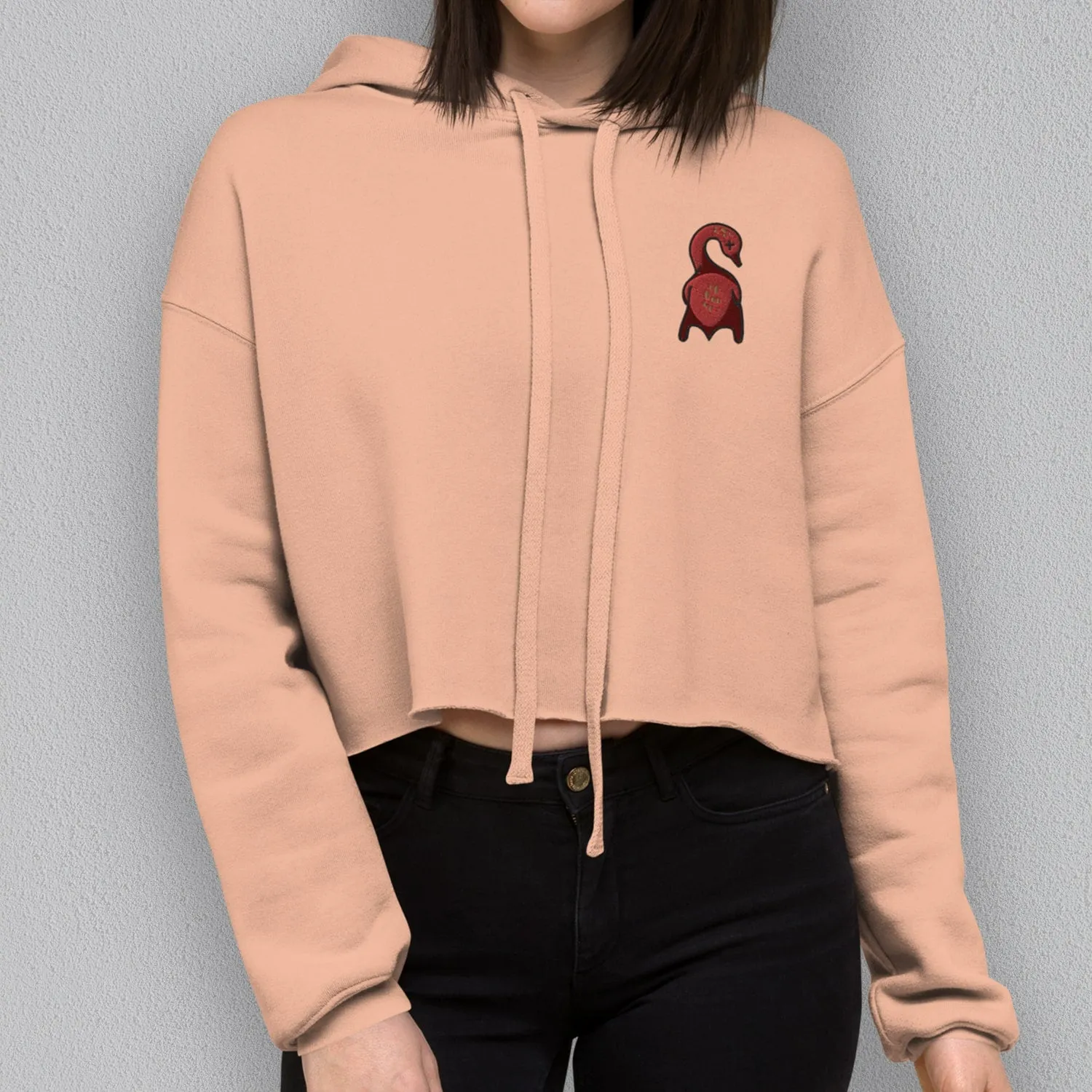 Roasted Duck Embroidered Crop Hoodie