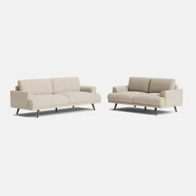 Rosewood Soft Woven Texture 3 Seater & 2 Seater Set - Quicksand