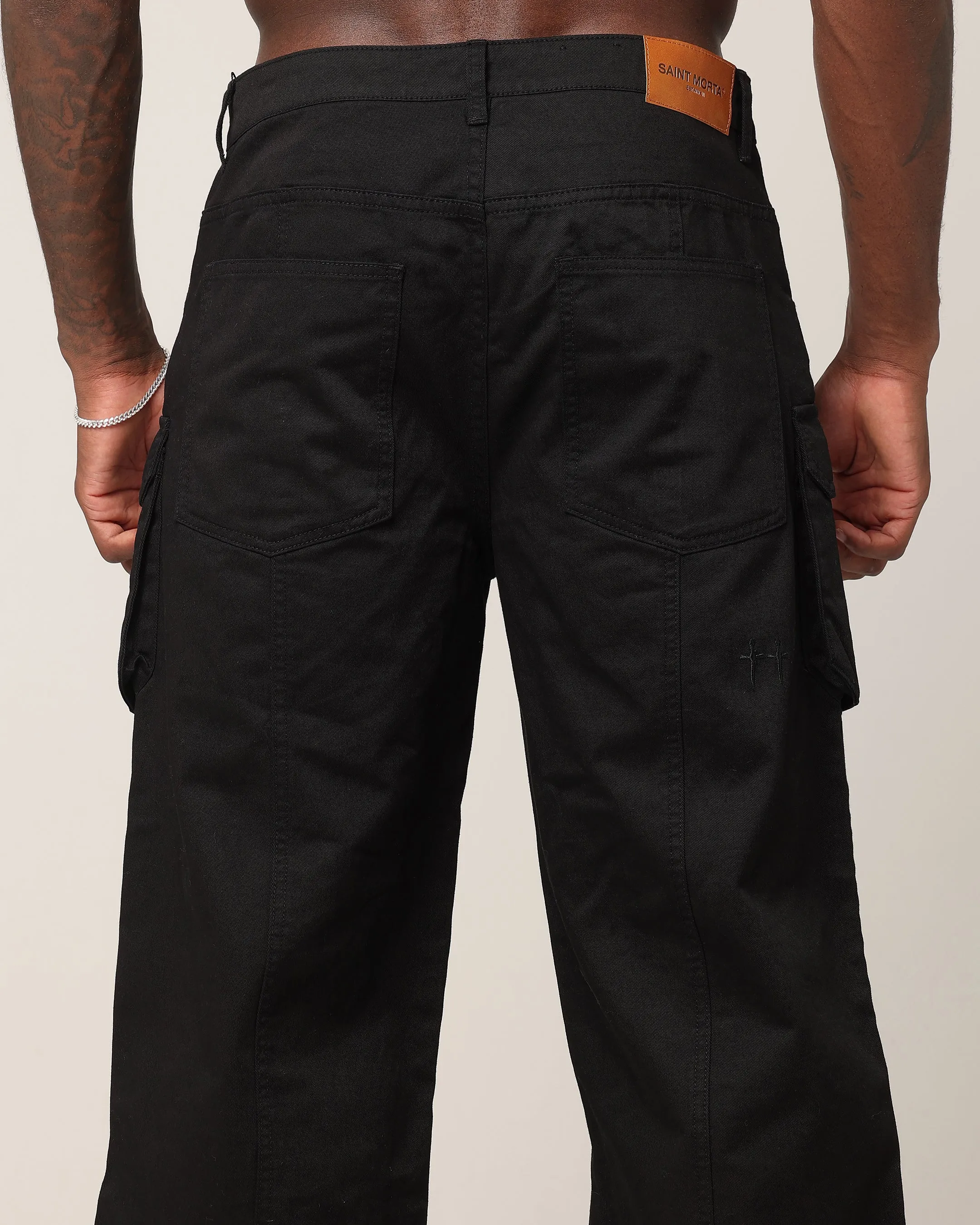 Saint Morta Baggy Cargo Pants Black