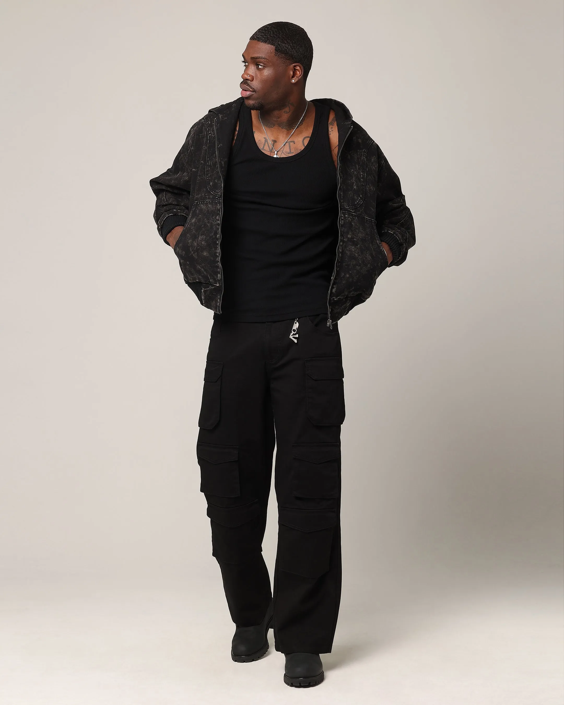 Saint Morta Baggy Cargo Pants Black