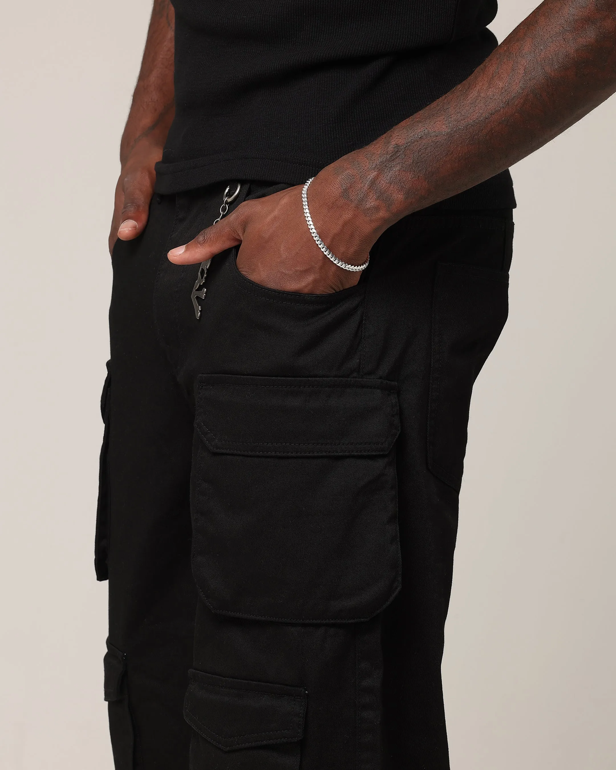 Saint Morta Baggy Cargo Pants Black