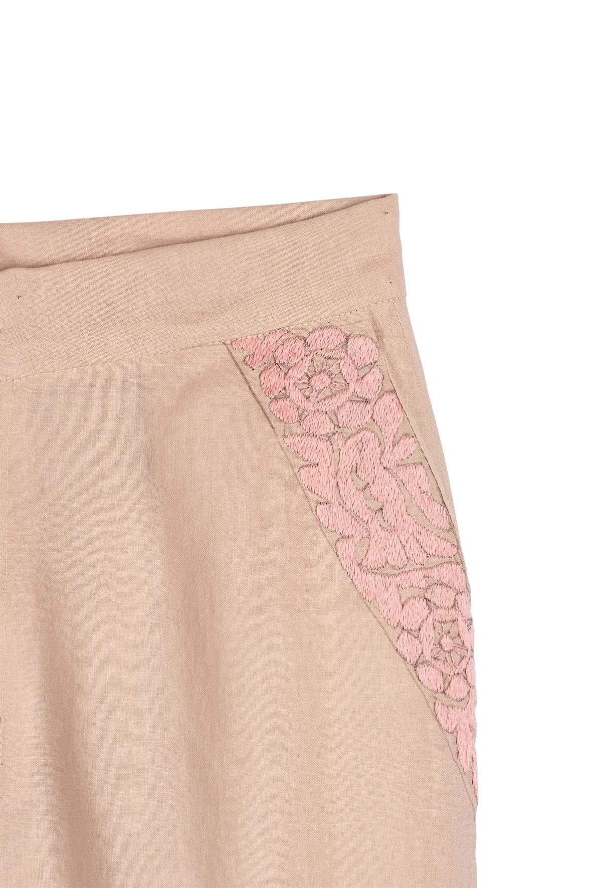 SALE - Gardenia Collection Embroidered Blouse & Pant Set from Mexico- Neutral and Light Pink