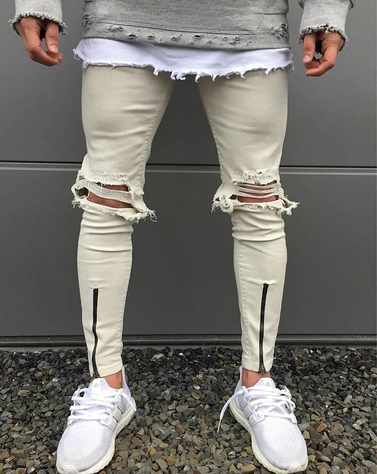 Skinny Ripped Slim Fit Denim Jeans