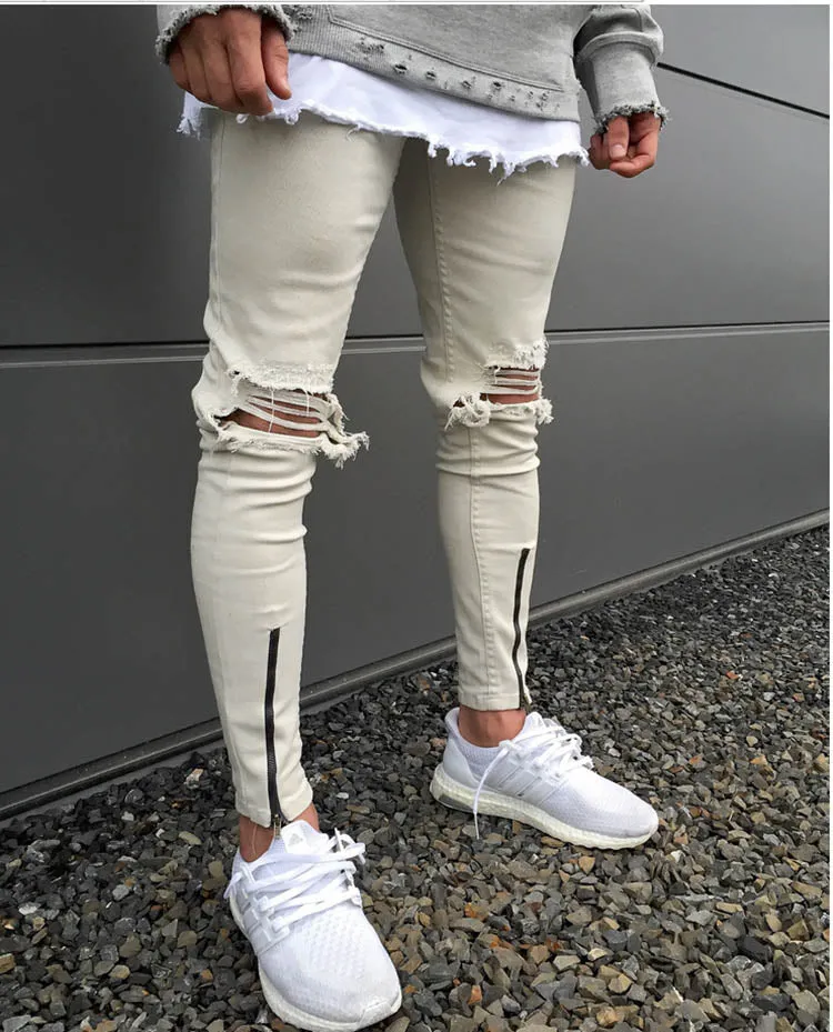 Skinny Ripped Slim Fit Denim Jeans