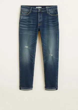 Slim Fit Dark Vintage Wash Tim Jeans