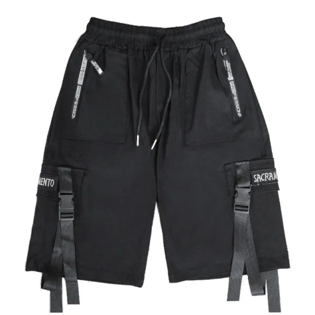 Summer Cargo Shorts Men Techwear Japanese Harajuku Fashion Streetwear Shorts for Male Joggers Hip Hop Pants Baggy Clothing