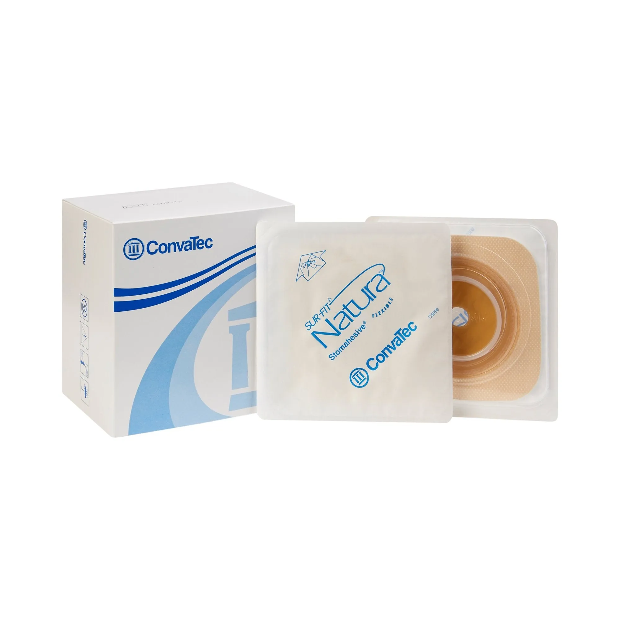 Sur-Fit Natura® Colostomy Barrier With Up to 1-1¼ Inch Stoma Opening, Tan