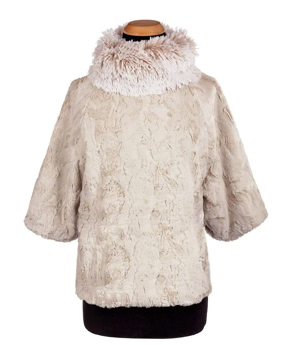 Sweater Top - Cuddly Faux Fur in Sand with Fox Collar