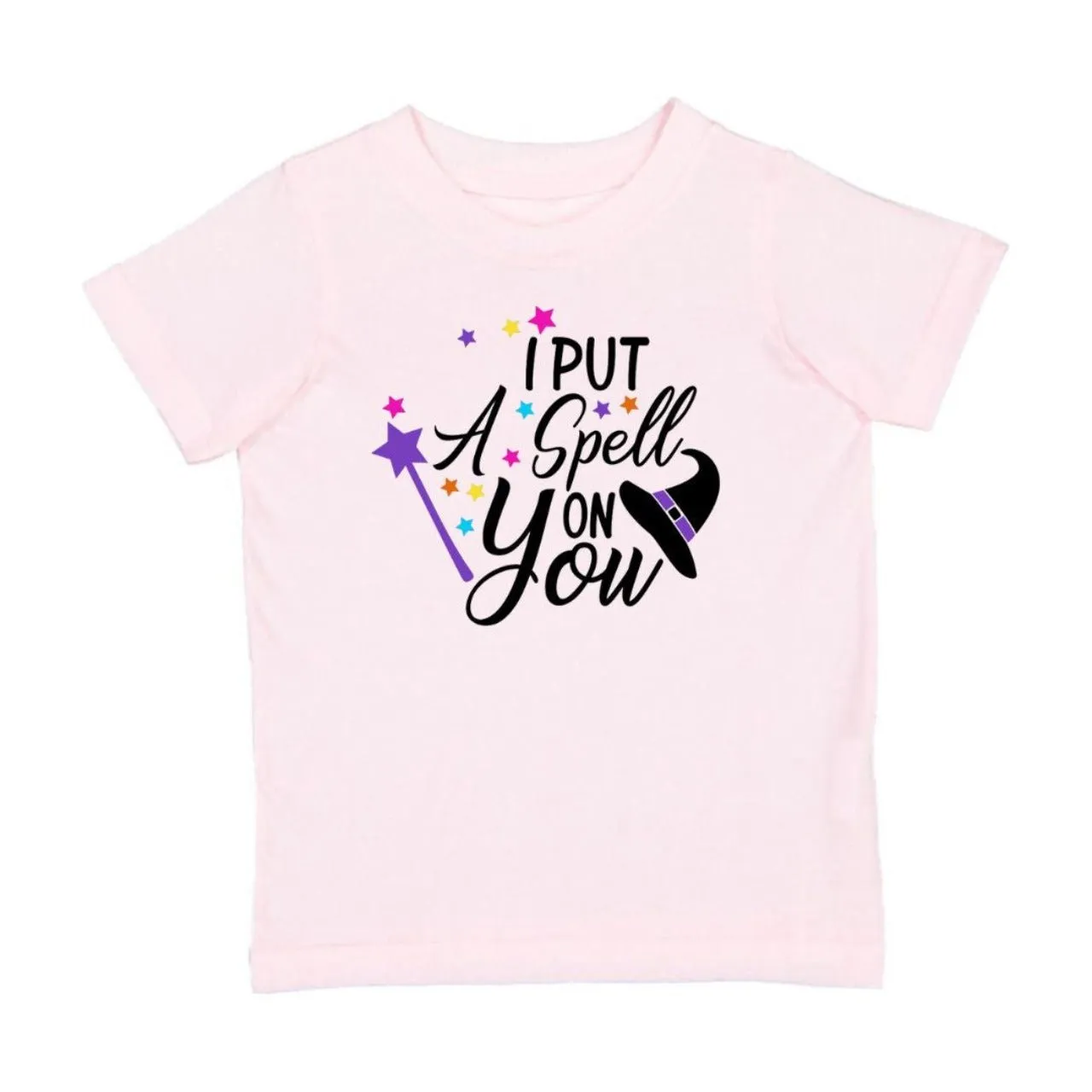 Sweet Wink Girls Pink I PUT A SPELL ON YOU Halloween S/S Shirt