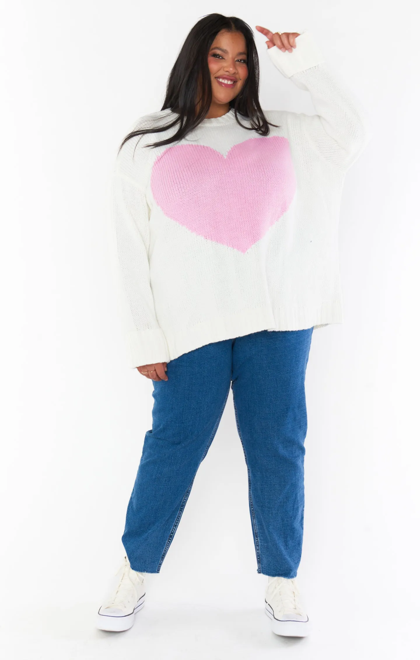 Sweetheart Sweater ~ Pink Heart Knit