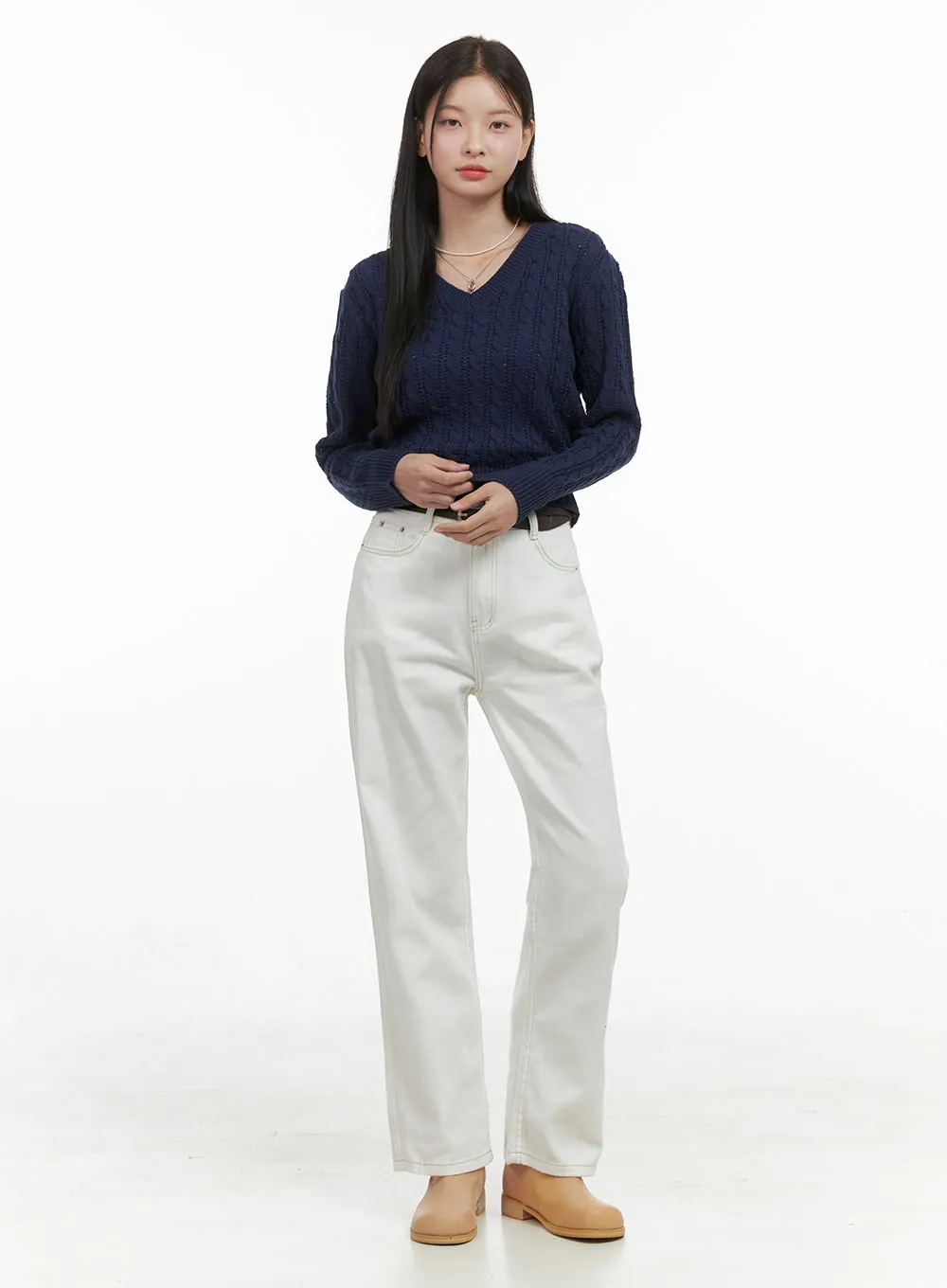 Tailored Fit Solid Cotton Pants OS411