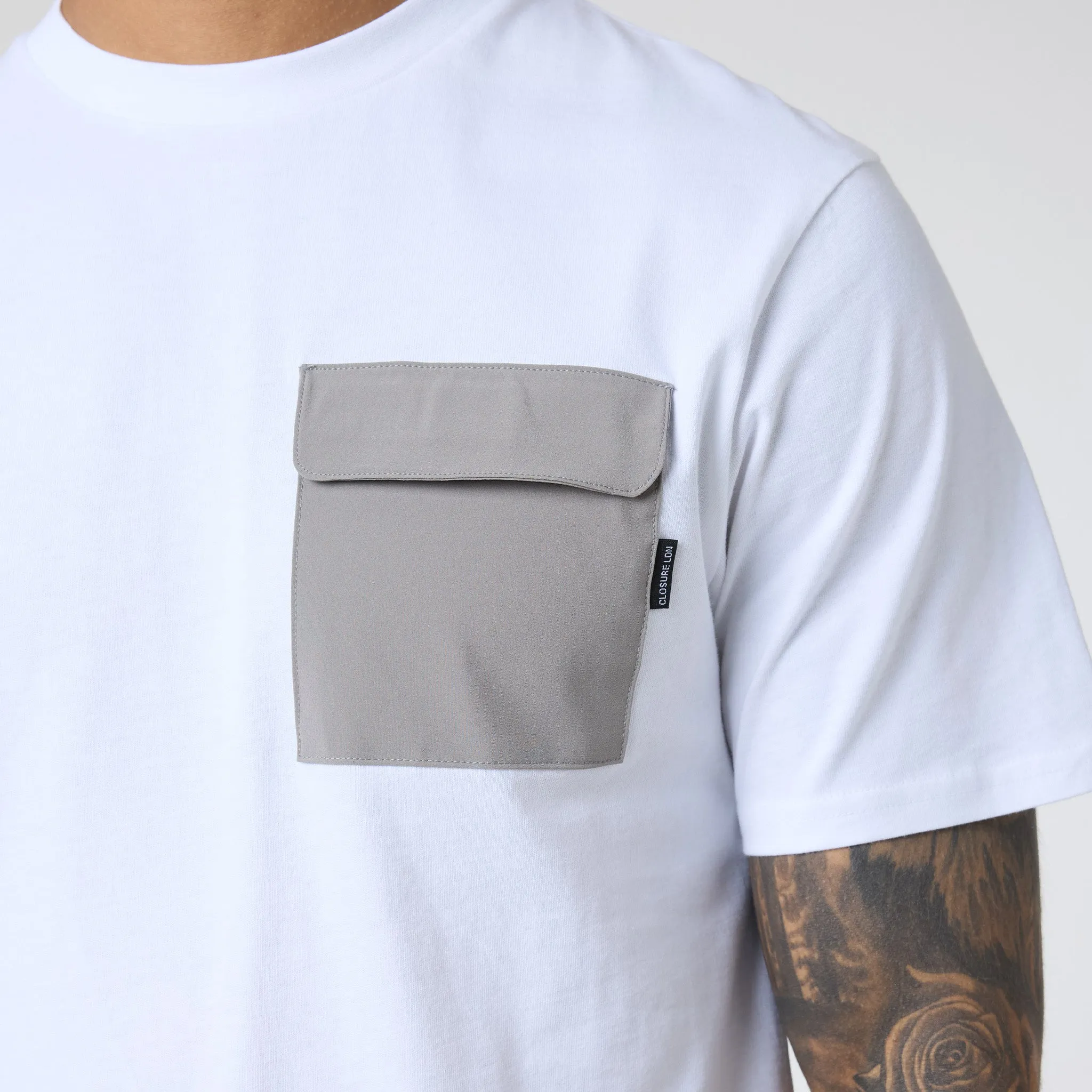 Tech Pocket T-Shirt & Cargo Short Set | White/Stone