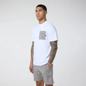 Tech Pocket T-Shirt & Cargo Short Set | White/Stone