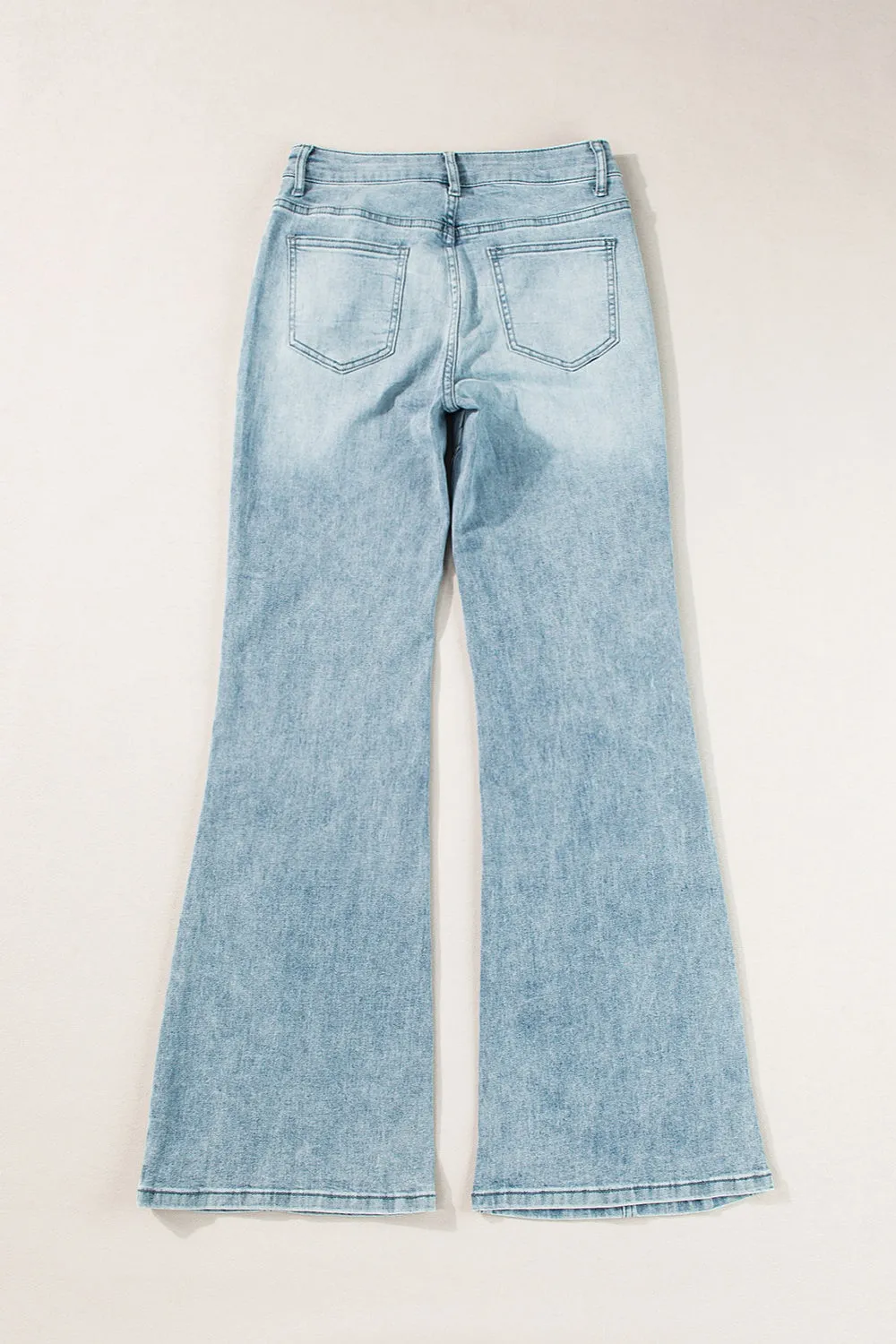 TEEK - High Waist Bootcut Jeans with Pockets