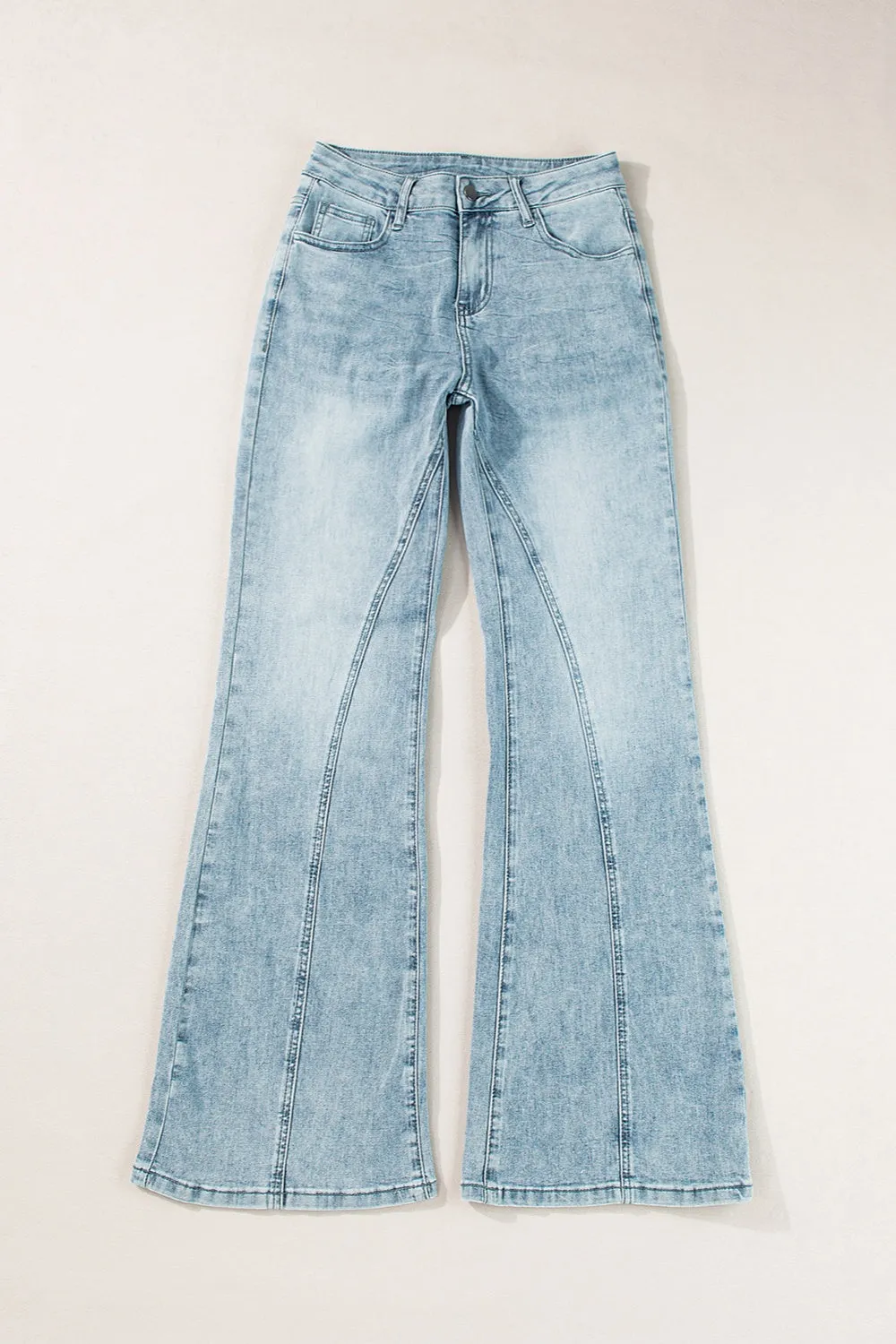 TEEK - High Waist Bootcut Jeans with Pockets