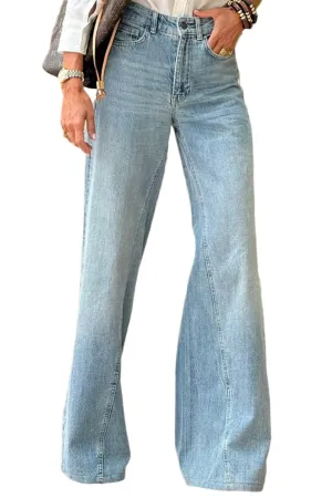 TEEK - High Waist Bootcut Jeans with Pockets