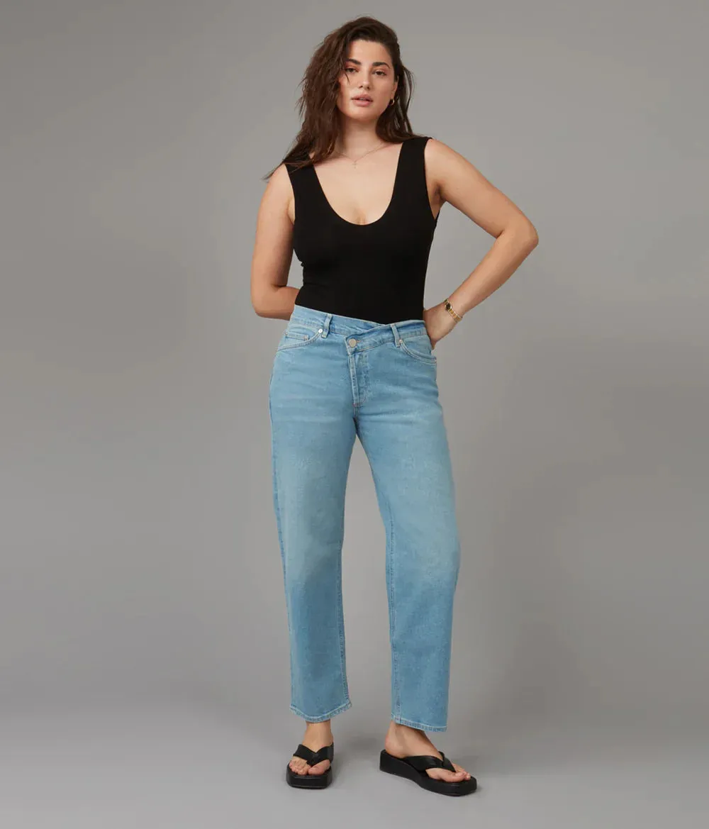 The Baker High Rise Crossover Denim by Lola Jeans - Luster - PLUS