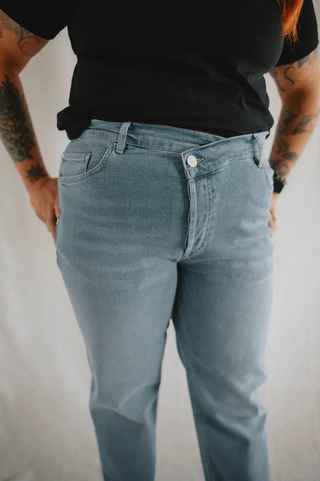 The Baker High Rise Crossover Denim by Lola Jeans - Luster - PLUS