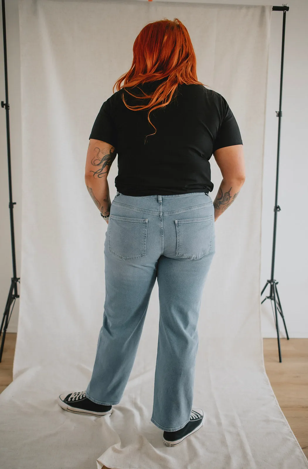 The Baker High Rise Crossover Denim by Lola Jeans - Luster - PLUS