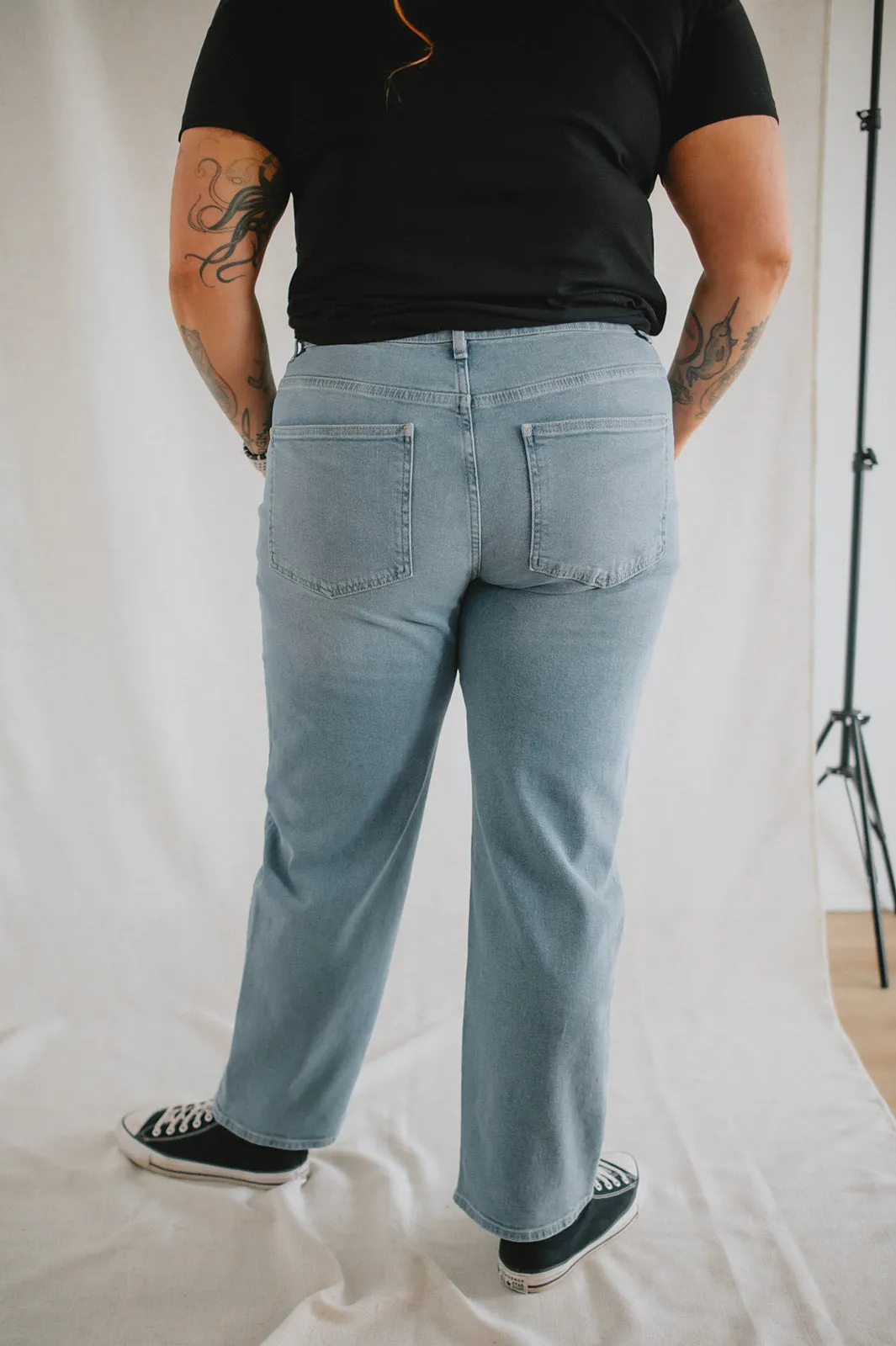 The Baker High Rise Crossover Denim by Lola Jeans - Luster - PLUS