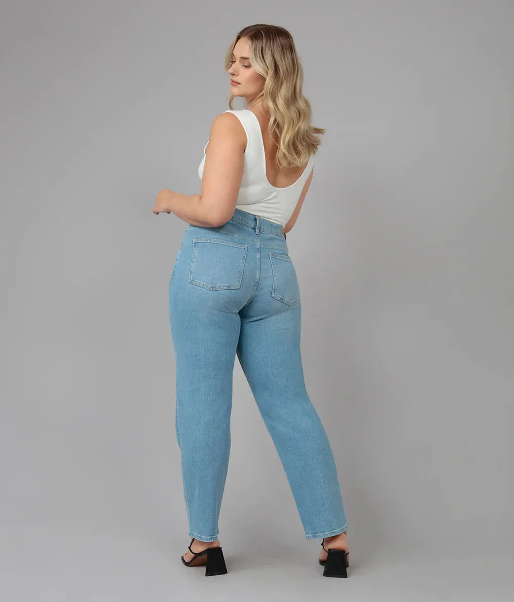 The Baker High Rise Crossover Denim by Lola Jeans - Luster - PLUS