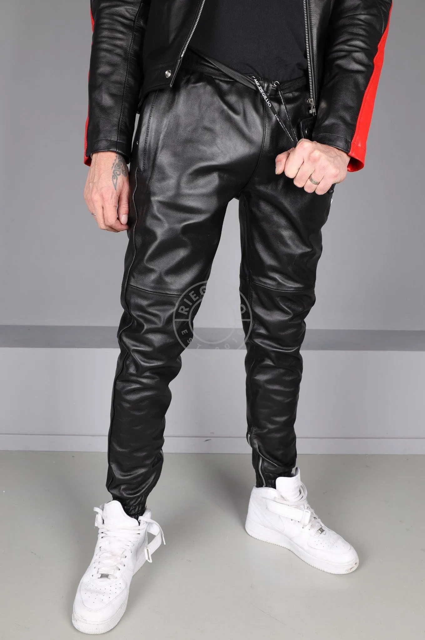 The New Black Leather Tracksuit Pants