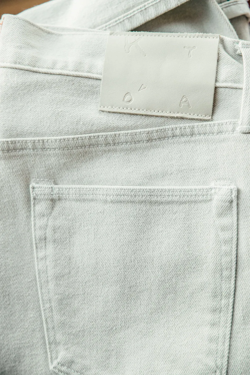 The Pen Slim - Silver Gray White 14oz Selvedge