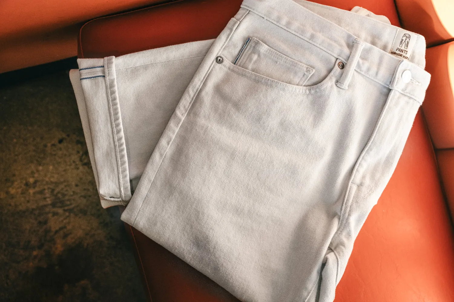 The Pen Slim - Silver Gray White 14oz Selvedge