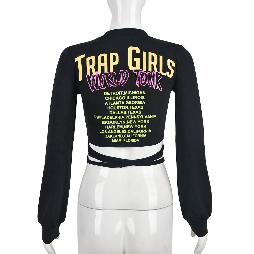 Trap Girls Long Sleeve Crop Top