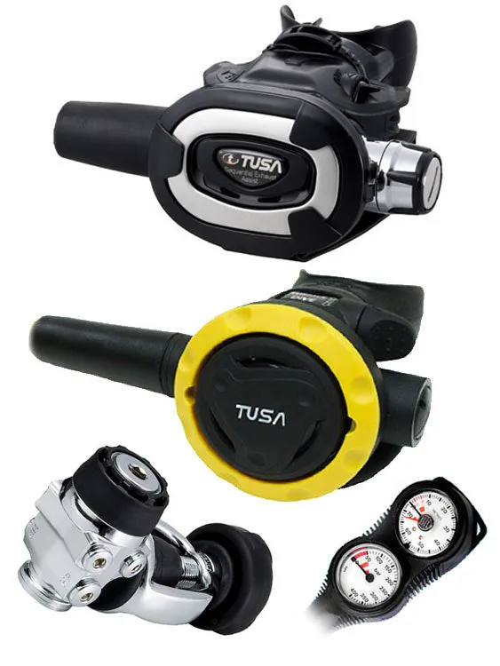 TUSA RS-681 Regulator Set: R-600 / S-81 / SS0001 Octopus & Free Termo Gauge