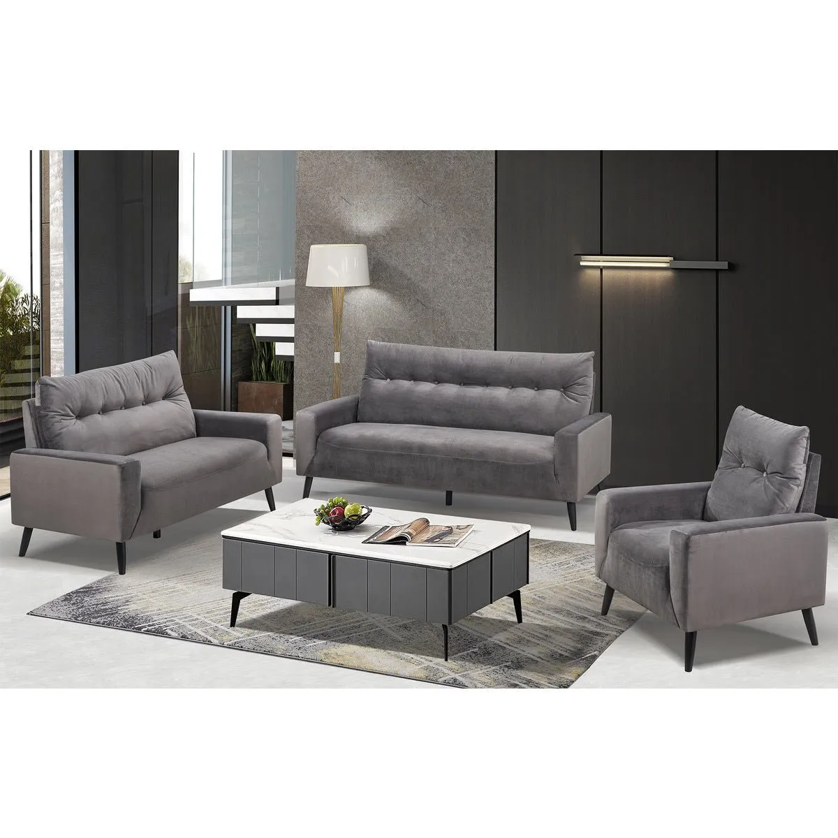 Veronica Collection Chair Charcoal Grey