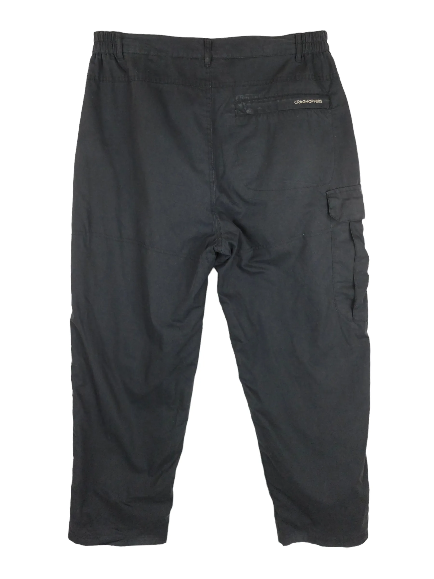 Vintage 2000s Y2K Men's Utilitarian Streetwear Black Cargo Jogger Pants | 34 Inch Waist