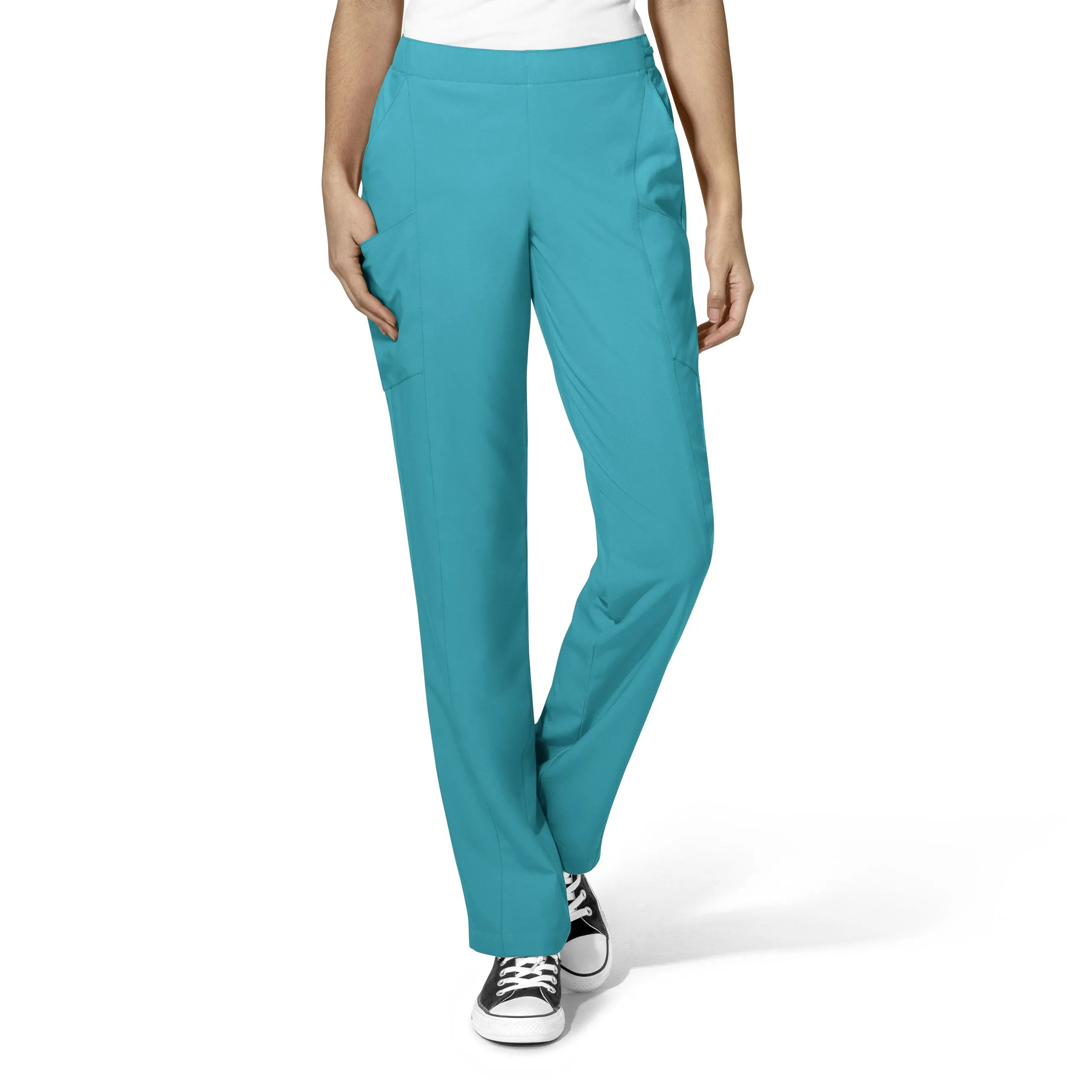 W123 Women's Flat Front Cargo Scrub Pant