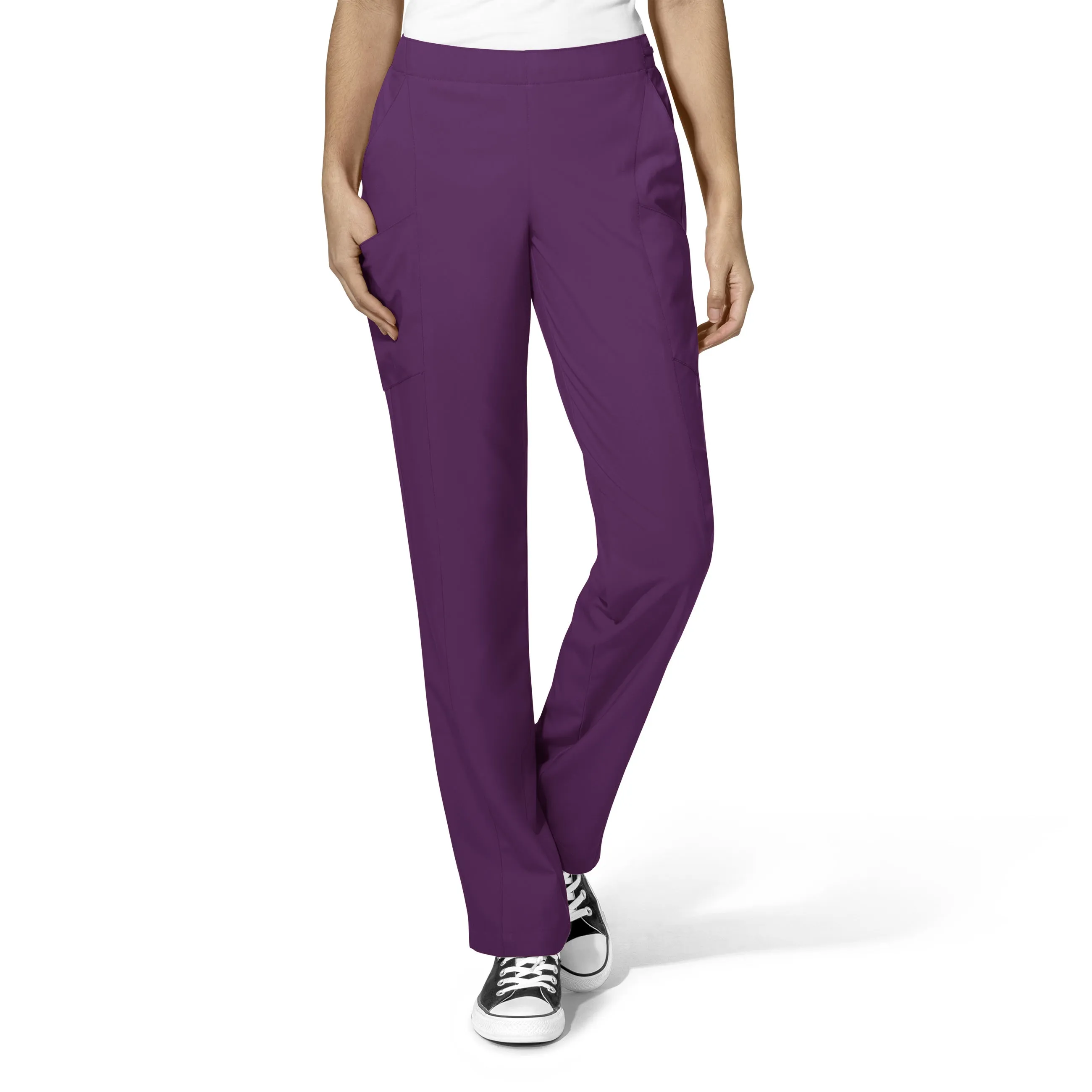 W123 Women's Flat Front Cargo Scrub Pant