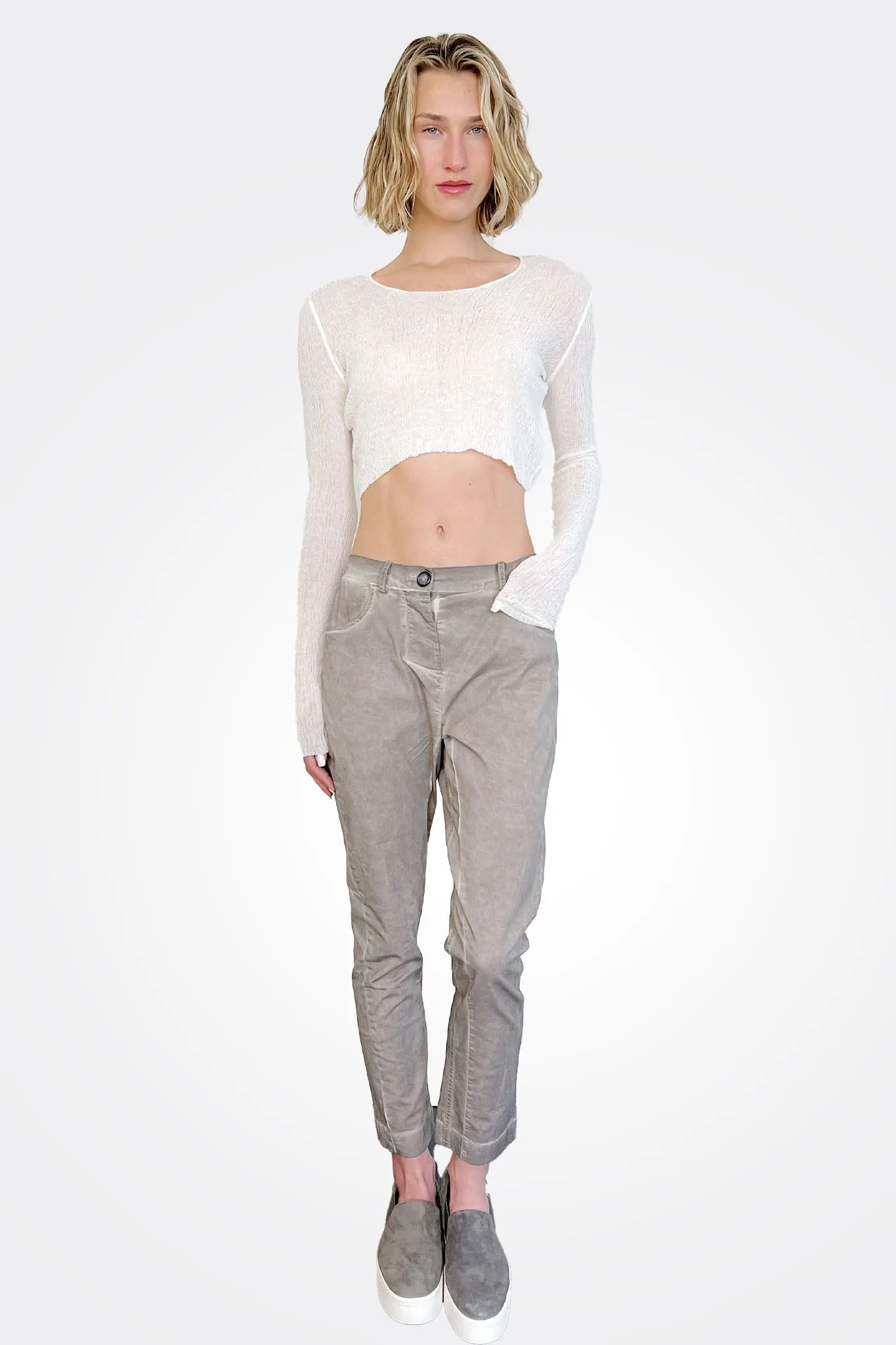 Wana Knit Crop Top - Off White