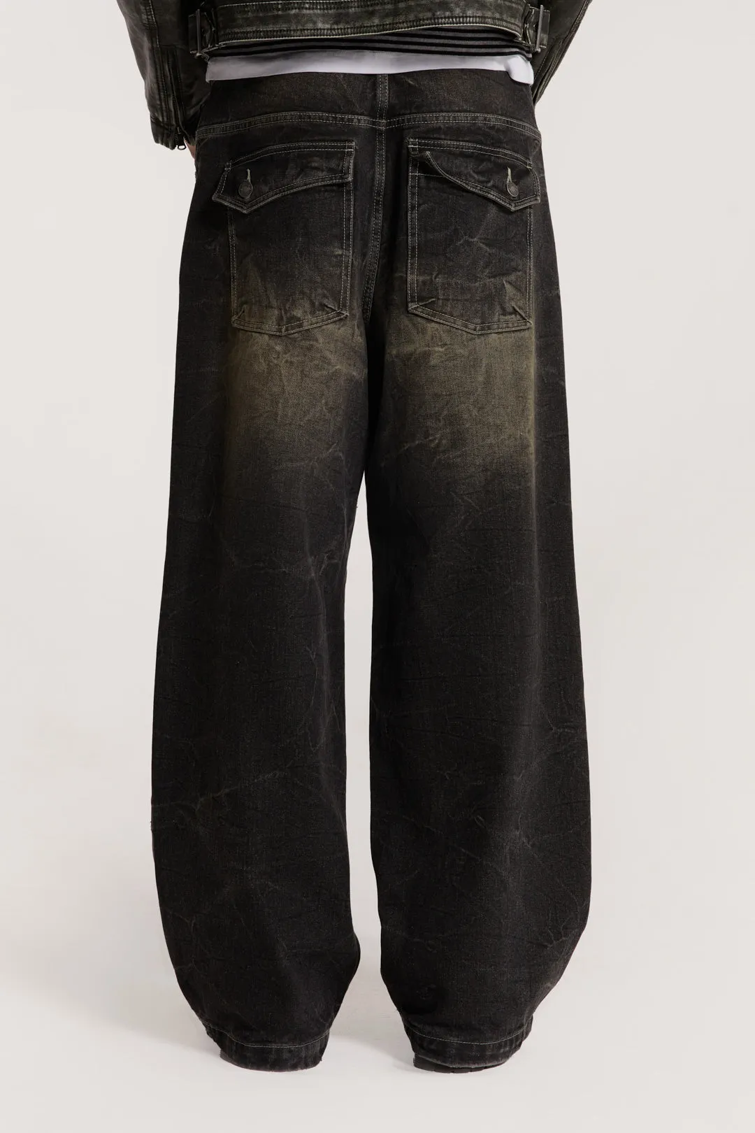 Washed Black Razor Jeans