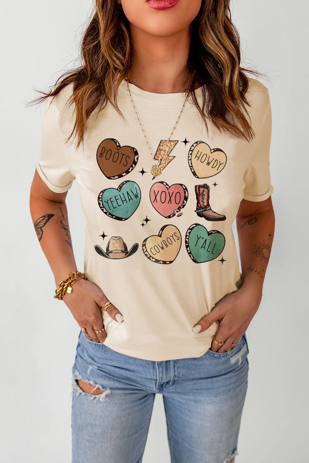 Western Shirts for Women Valentine Graphic T-shirt