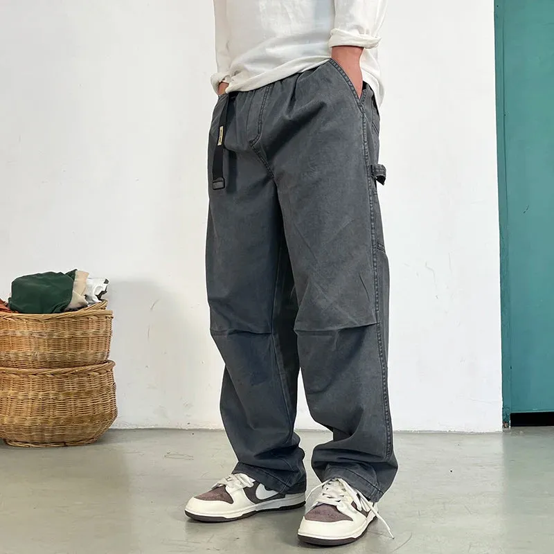 Wiaofellas  -  American High Quality Vintage Plus Size Cargo Men Pants Streetwear Baggy Casual Pants Harajuku Trend Straight-Leg Trousers Male