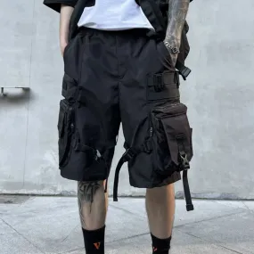 Wiaofellas  -  Cargo Pants Multi-pockets Tooling Pant Harajuku Men's Vintage Loose Wide Leg Pants Streetwear Casual Hip-hop Mopping Shorts