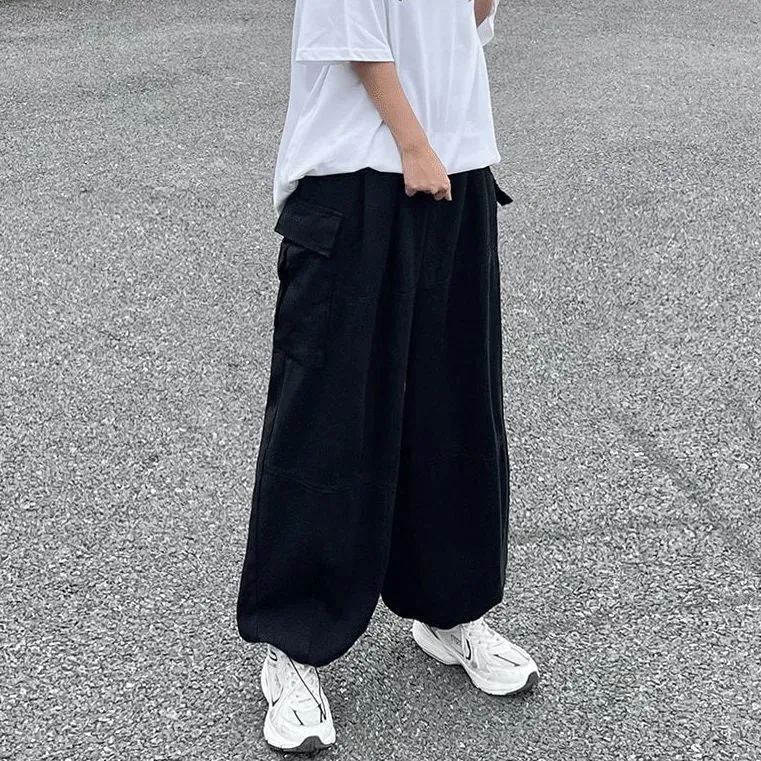 Wiaofellas Harajuku Streetwear Khaki Cargo Pants Women Oversize Pockets Hip Hop Black Wide Leg Trousers For Female Korean Fashion