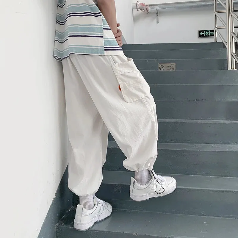 Wiaofellas  -  Men Bloomers Loose Cargo Pants Japanese Harajuku Baggy Style Streetwear Men's Clothing Trend Ins Spring Summer Vibe Kpop Pants