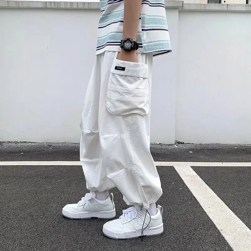 Wiaofellas  -  Men Bloomers Loose Cargo Pants Japanese Harajuku Baggy Style Streetwear Men's Clothing Trend Ins Spring Summer Vibe Kpop Pants