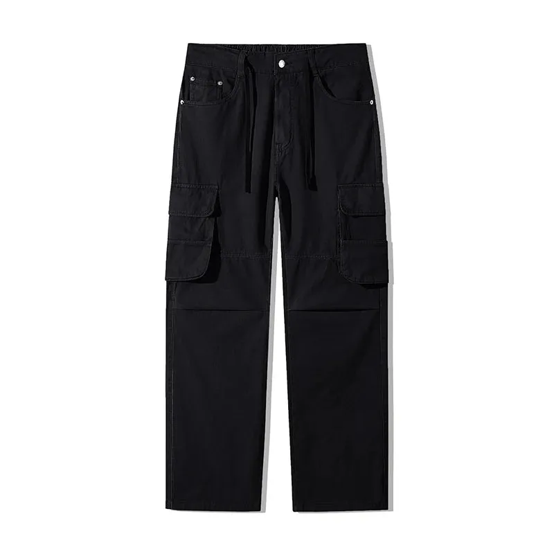 Wiaofellas  -  New Autumn Tactical Men Cargo Pants Cotton Overalls Outdoor Work Trousers Solid Color Slim Fit Streetwear Harajuku Trousers