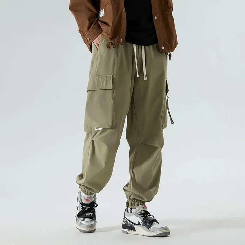 Wiaofellas  -  New Streetwear Multi-pocket Men Cargo Pants Autumn Casual Drawstring Baggy Wide-leg Trousers Hip Hop Fashion Pantalones Hombre