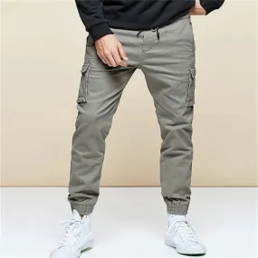 WIAOFELLAS  -  Streetwear Fashion Mid Waist Drawstring Trousers Men Clothing Long Pant Male Casual Solid Multi-pockets Training Cargo Pants