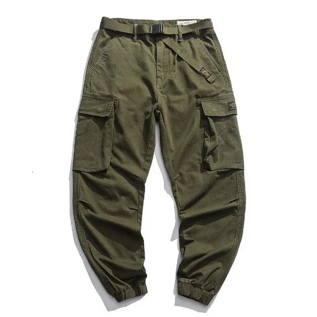 Wiaofellas Streetwear Men Vintage Cargo Pants Army Green Military Style Baggy Tactical Trousers Casual Retro Khaki Mens Pants Spring Autumn