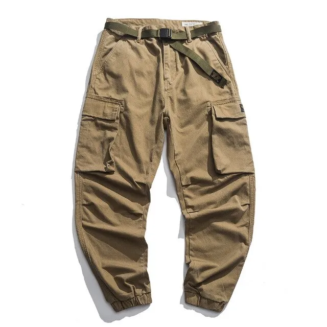 Wiaofellas Streetwear Men Vintage Cargo Pants Army Green Military Style Baggy Tactical Trousers Casual Retro Khaki Mens Pants Spring Autumn