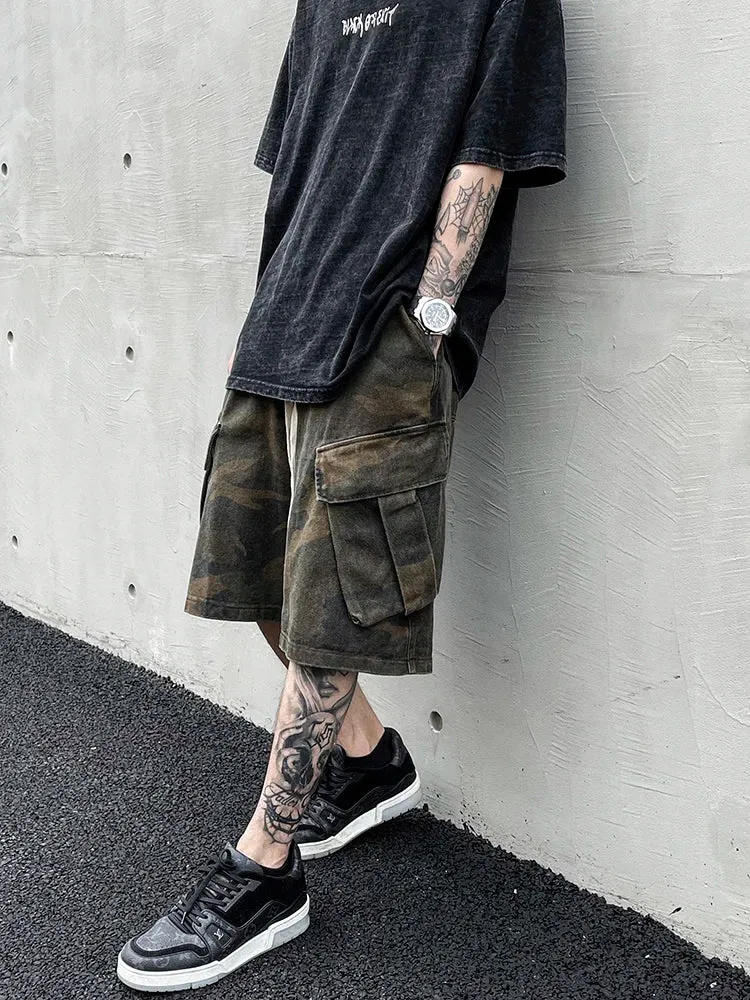 Wiaofellas  -  Summer Men's Cargo Shorts Party Streetwear Casual Multi-pocket Breeches Homme Loose Boardshorts Male Handsome Punk Short Pants