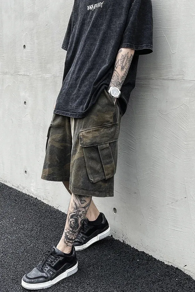 Wiaofellas  -  Summer Men's Cargo Shorts Party Streetwear Casual Multi-pocket Breeches Homme Loose Boardshorts Male Handsome Punk Short Pants