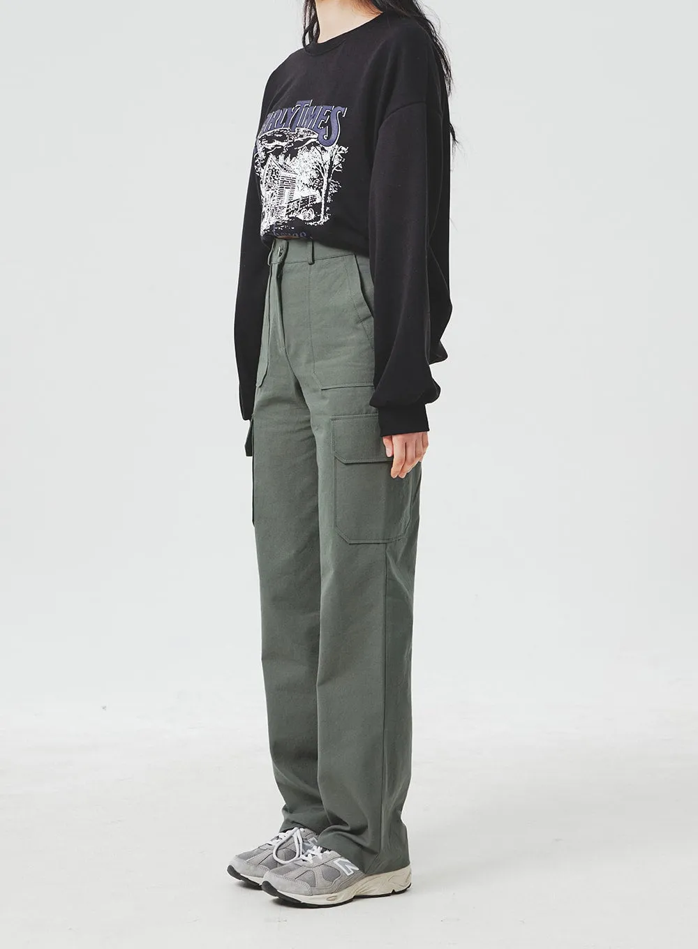 Wide Leg Cargo Pants BA305